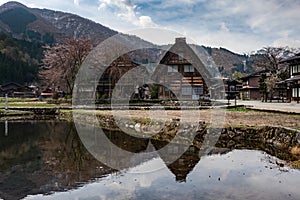 The famous farmhouses in Shirakawa-go village, Japan