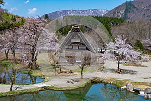 The famous farmhouses in Shirakawa-go village, Japan