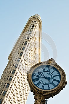 Famous flatiron building in New York City