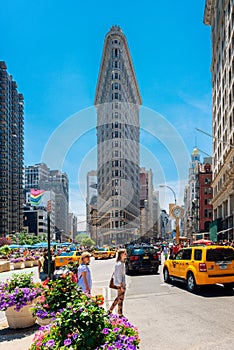 Famous Flatiron Building in New York City USA