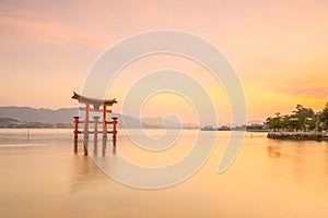 The famous Floating Torii gate in Japan