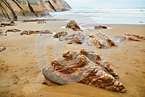 Famous flysch of Zumaia, Basque Country, Spain