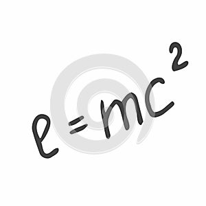 The famous formula of E mc2 challigraphy. Formula expressing the equivalence of mass and energy photo