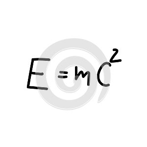 The famous formula of E=mc2 challigraphy