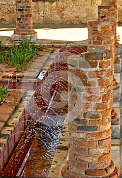 The famous fountain house in the Roman ruins of Conimbriga