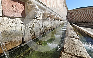 Famous fountain of L AQUILA City in Central Italy called FONTANA