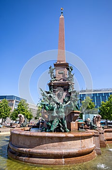 Famous fountain in Leipzig, Germany