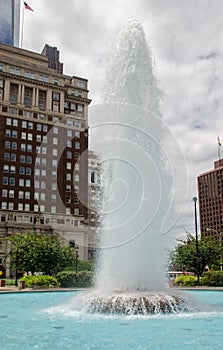 Famous fountain at Love Park, Philadelphia