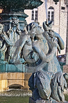 Famous fountain on rossio square the liveliest placa