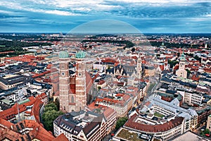 The famous Frauenkirche in Munich, Germany