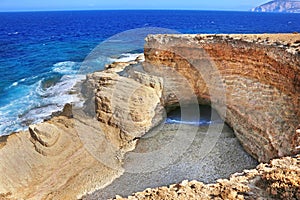 The famous Gala beach at Ano Koufonisi island Greece