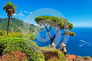The famous garden of Villa Rufolo,Ravello,Amalfi coast,Italy