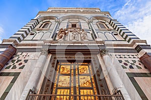 The famous Gates of Paradise by Lorenzo Ghiberti in Florence Baptistery Battistero di San Giovanni Florence photo