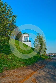 Famous gazebo on the embankment of Volga river