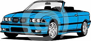 Classic vintage retro legendary car BMW E36 M3 cabrio photo