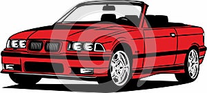 Classic vintage retro legendary car BMW E36 M3 cabrio photo