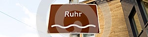 famous german ruhr river sign panorama
