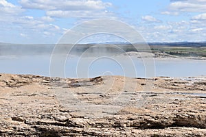 Famous Geysir Gheothermal area near Reykjavik in at the Golden Circle in Iceland photo