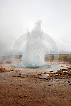 Famous Geysir in Iceland