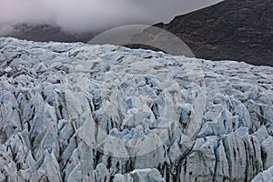 Famous glacier structure on lagoon fjallsarlon in iceland with b