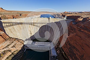 The famous Glen Canyon Dam around Lake Powell, Page