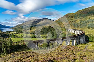 Famous Glenfinnan Railway Viaduct in Scotland