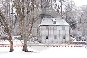 Famous goethe house in weimar ilmpark in winter