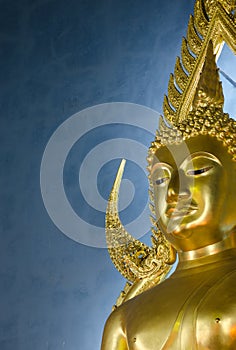 The famous Golden Buddha statue in Wat Benchamabophit in Bangkok