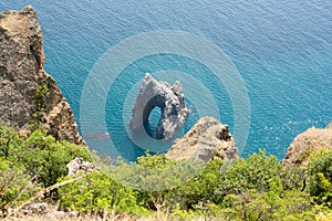 Famous Golden Gate rock in Karadag, Crimea