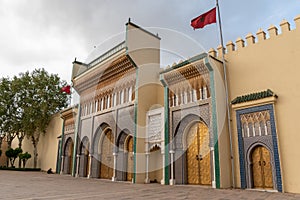 Famous golden main entrance of the Royal Palace in Fes