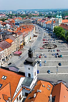 Famous Great square with White tower, town hall, gothic saint Sp