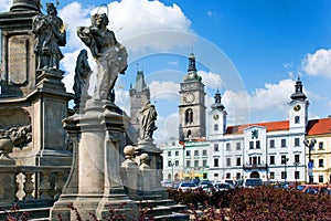 Famous Great square with White tower, town hall, gothic saint Sp