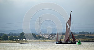 The famous `Greta` barge sailing  off the North Kent Coast