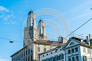 Famous Grossmunster church in Zurich
