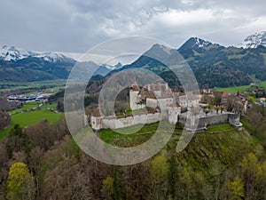 Famous Gruyere Castle in Switzerland also called Schloss Greyerz
