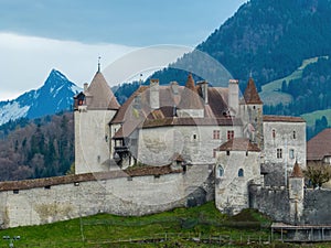 Famous Gruyere Castle in Switzerland also called Schloss Greyerz