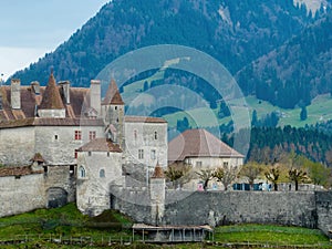 Famous Gruyere Castle in Switzerland also called Schloss Greyerz