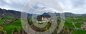 Famous Gruyere Castle in Switzerland also called Schloss Greyerz