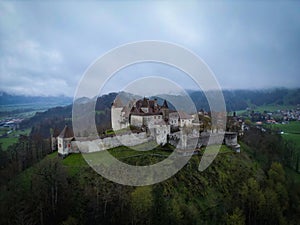 Famous Gruyere Castle in Switzerland also called Schloss Greyerz