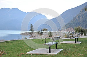 Famous Harrison Hot Springs lake view photo