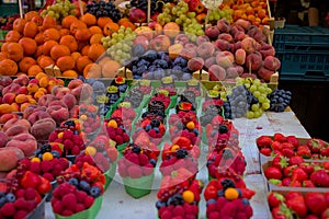 The famous Havel market in the historical center of Prague.