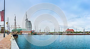 Famous Havenwelten with Hotel in the hanseatic city Bremerhaven, Bremen, Germany photo
