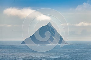 Famous Heritage Landmark Skellig Michael Islands seen from Valentia Island on Ring of Kerry Ireland Wild Atlantic Way