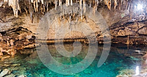 Famous Hinagdanan cave in Panglao island Bohol of the Philippines photo