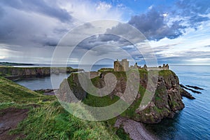 Famous historic Dunnottar Castle in Stonehaven, Aberdeenshire, Scotland