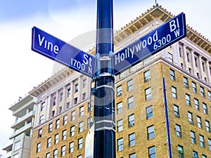 Famous Historic Hollywood Boulevard & Vine Intersection, California