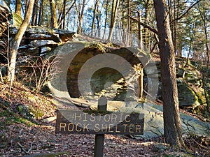 Famous Historic Rock Shelter in Northeast Pennsylvania Mountains