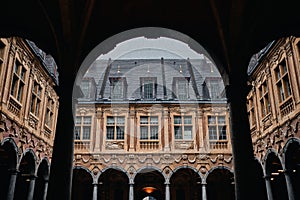 Famous historic Vieille Bourse in Lille in France