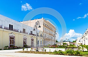 The famous historical place Plaza vieja in the old town from Sagua la Grande City Cuba - Serie Cuba Reportage