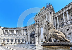 Famous Hofburg Palace on Heldenplatz in Vienna, Austria.